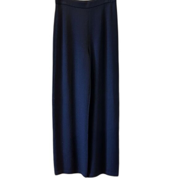 St. John Caviar Vintage Knit Navy Blue Pants - Size 8 - Picture 1 of 7